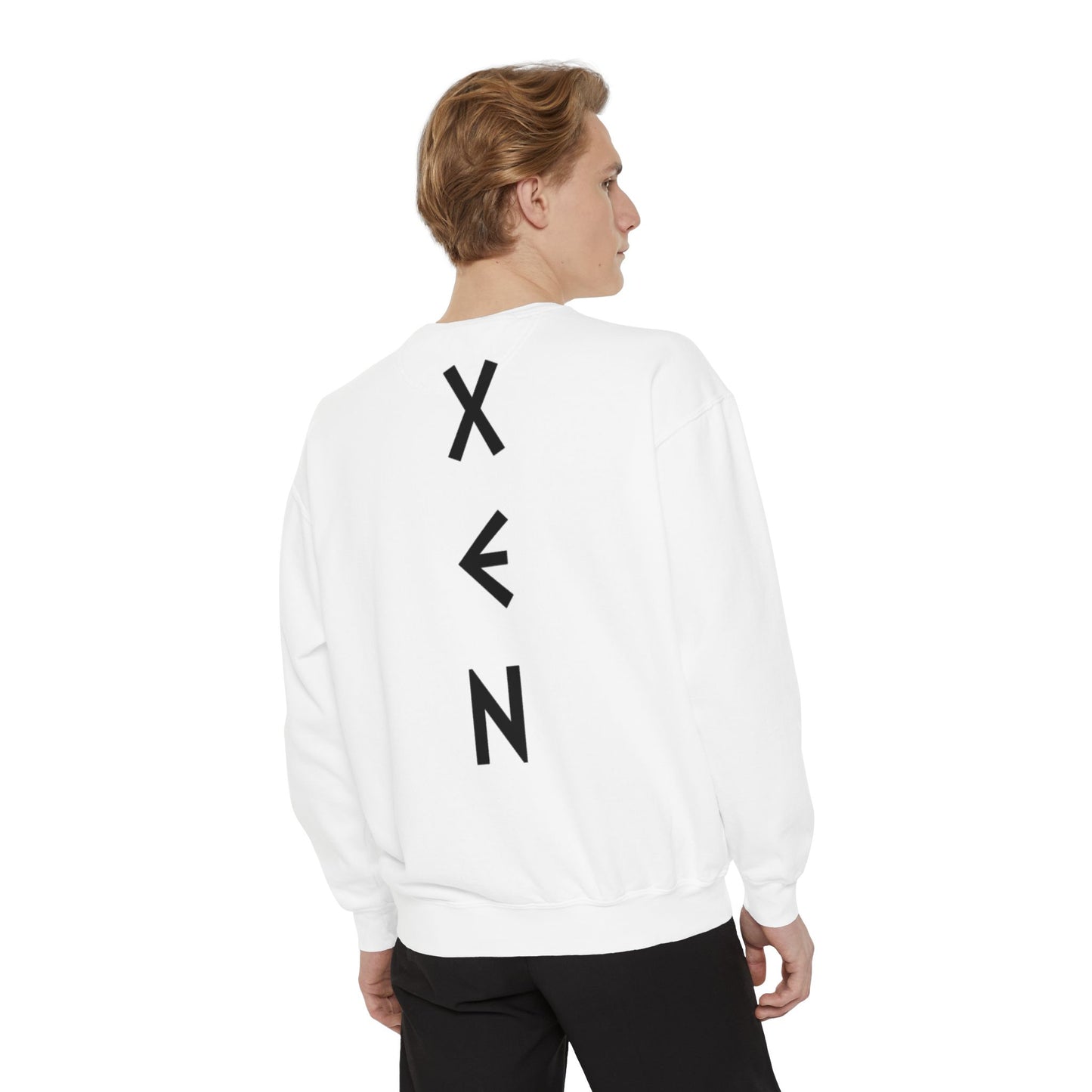 Unisex Garment-Dyed Sweatshirt 'Fix and Grow' Rockets & Trees Design